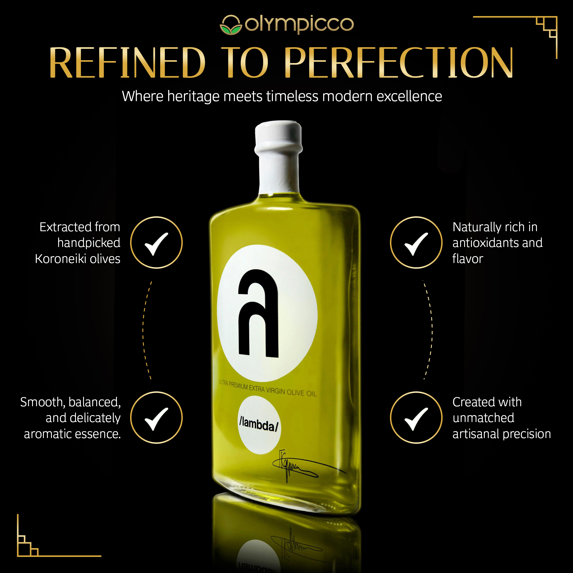 Lambda Ultra-Premium Extra Virgin Olive Oil - Healthy Luxury Olive Oil