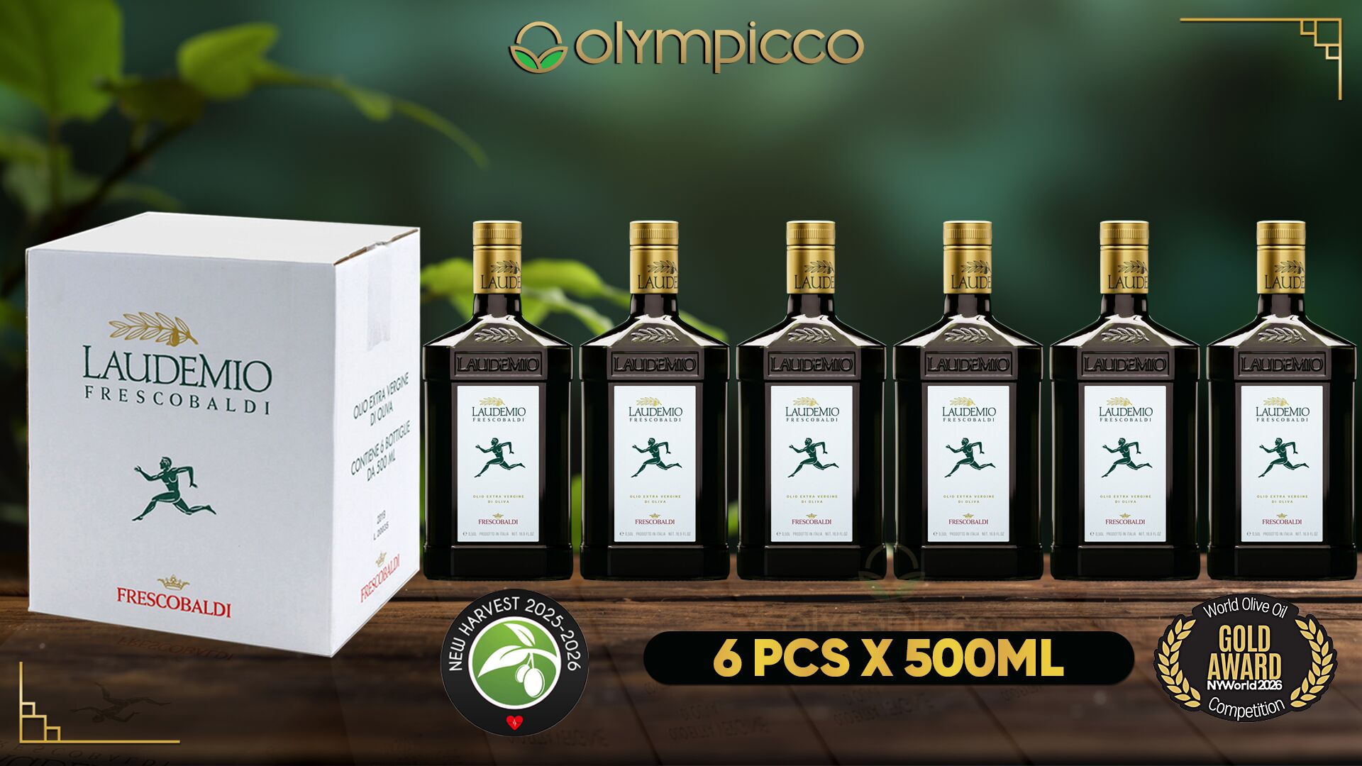 Laudemio Frescobaldi Extra Virgin Olive Oil BOX OF 6